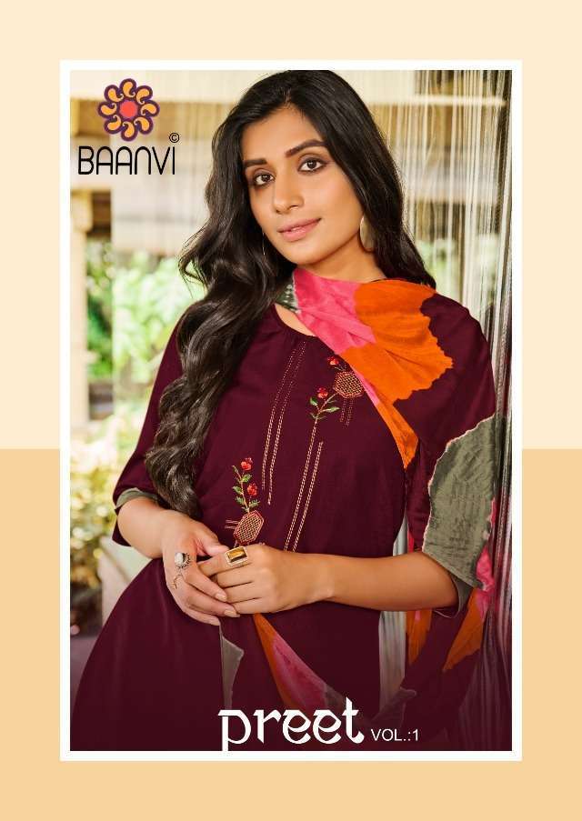 baanvi preet vol 1 series 101-108 chinon silk with work suit 