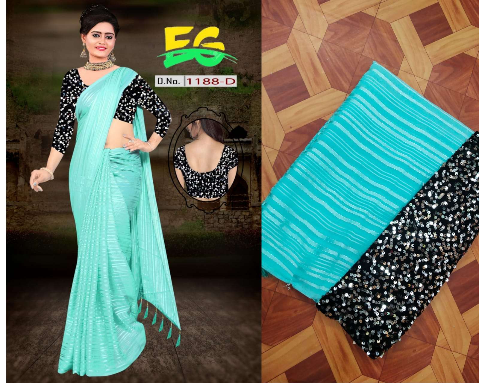 bhawani textile rich lady series 1188 heavy velvet saree with sequence work 