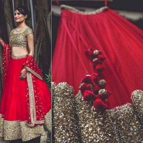 BT-13 DESIGNER SOFT NET WITH SEQUENCE WORK LEHENGA