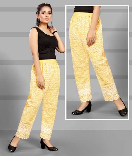 Chicken Plazo Light Colours Cotton Chikankari palazzo