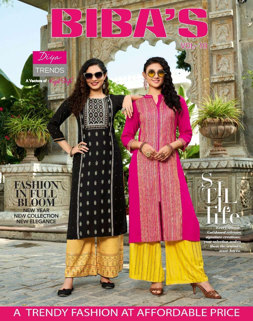 diya trendz bibas vol 10 series 10001-10014 rayon print kurti 