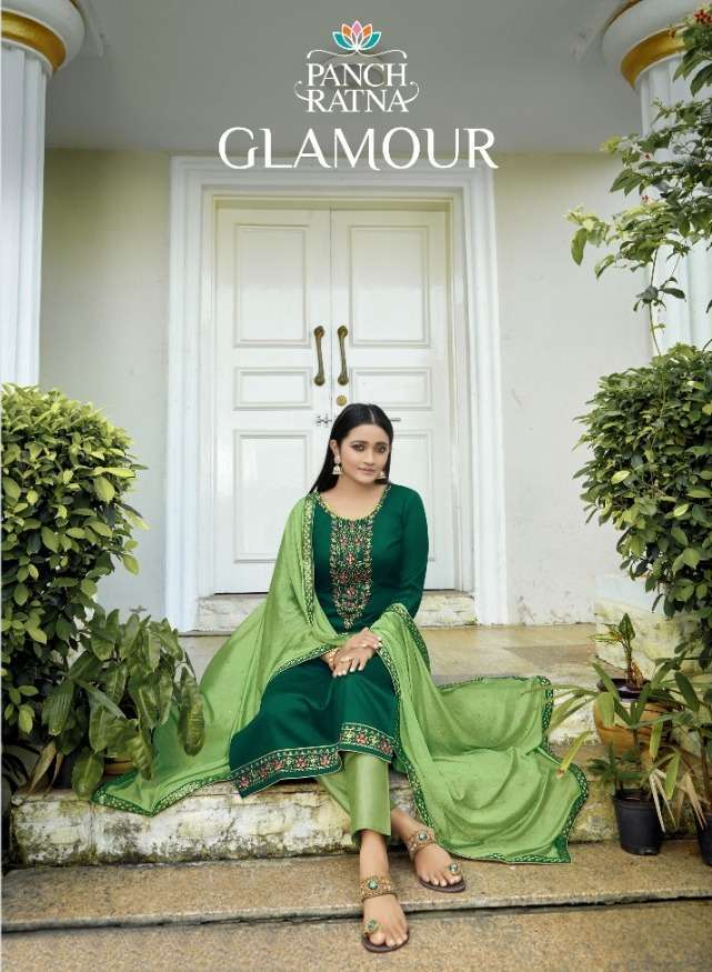 GLAMOUR BY PANCH RATNA JAM SILK DAILY WEAR LADIES DRESS MATERIALS