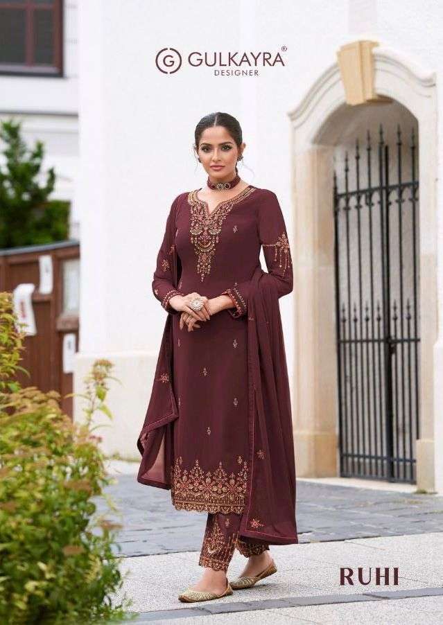 gulkayra ruhi series 7051-7056 Real georgette suit