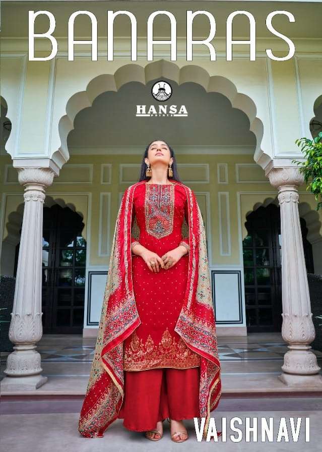 hansa vaishnavi series 3201-3206 dola silk jacquard suit 