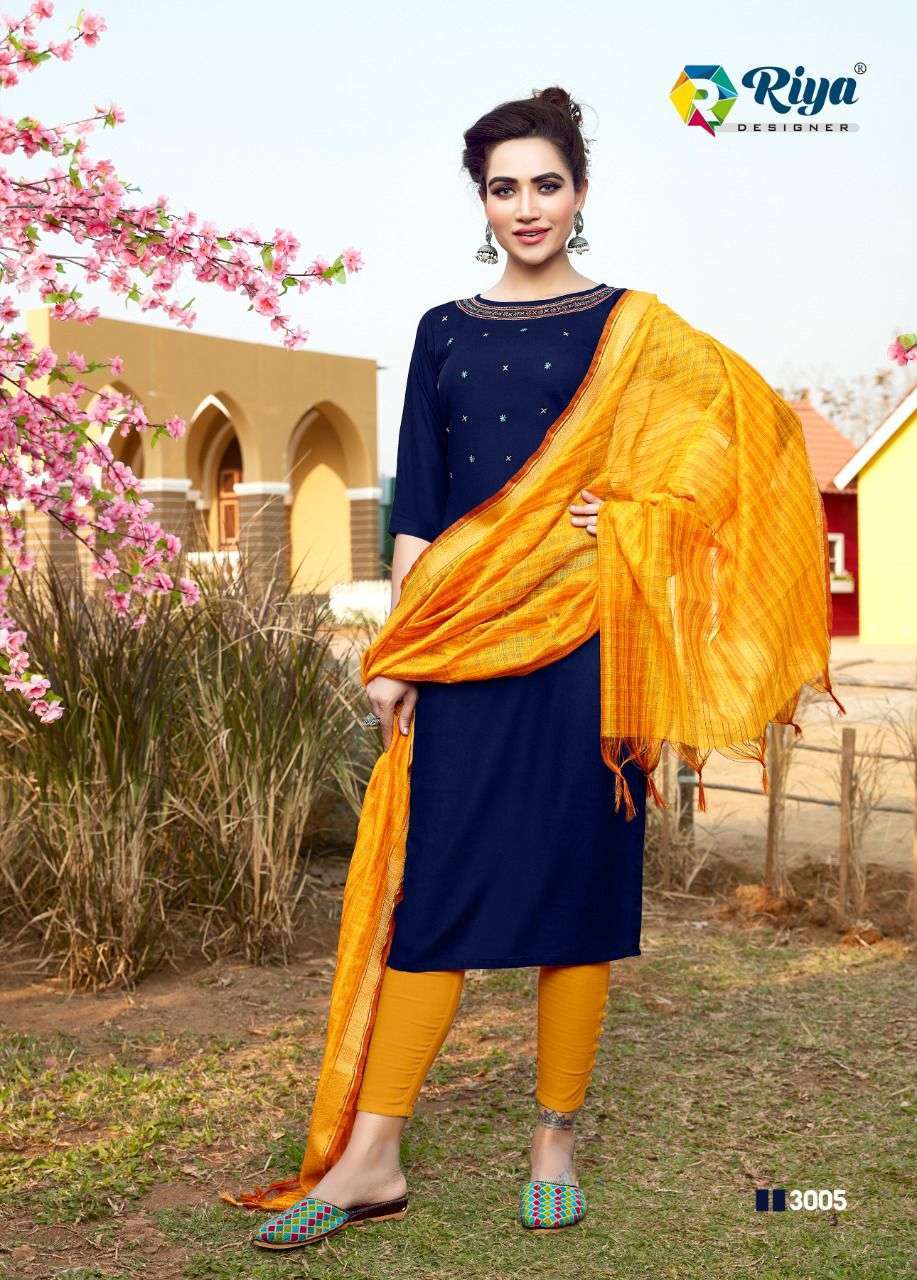 INAYAT VOL 3 BY RIYA RAYON WORK KURTI WITH BANARASI DUPATTA