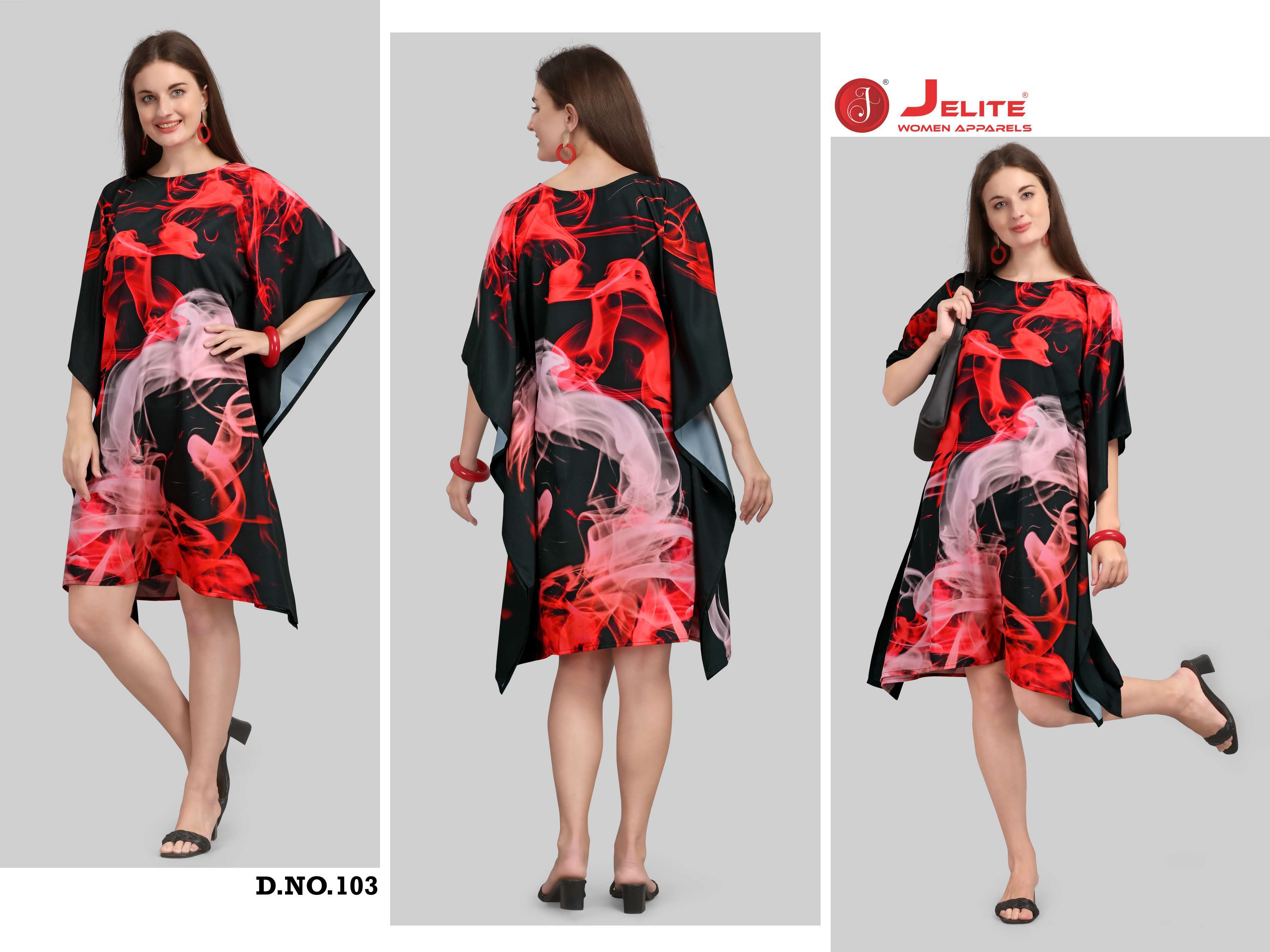 jelite kurti kaftans Polyester Crepe Digitally Printed kaftans