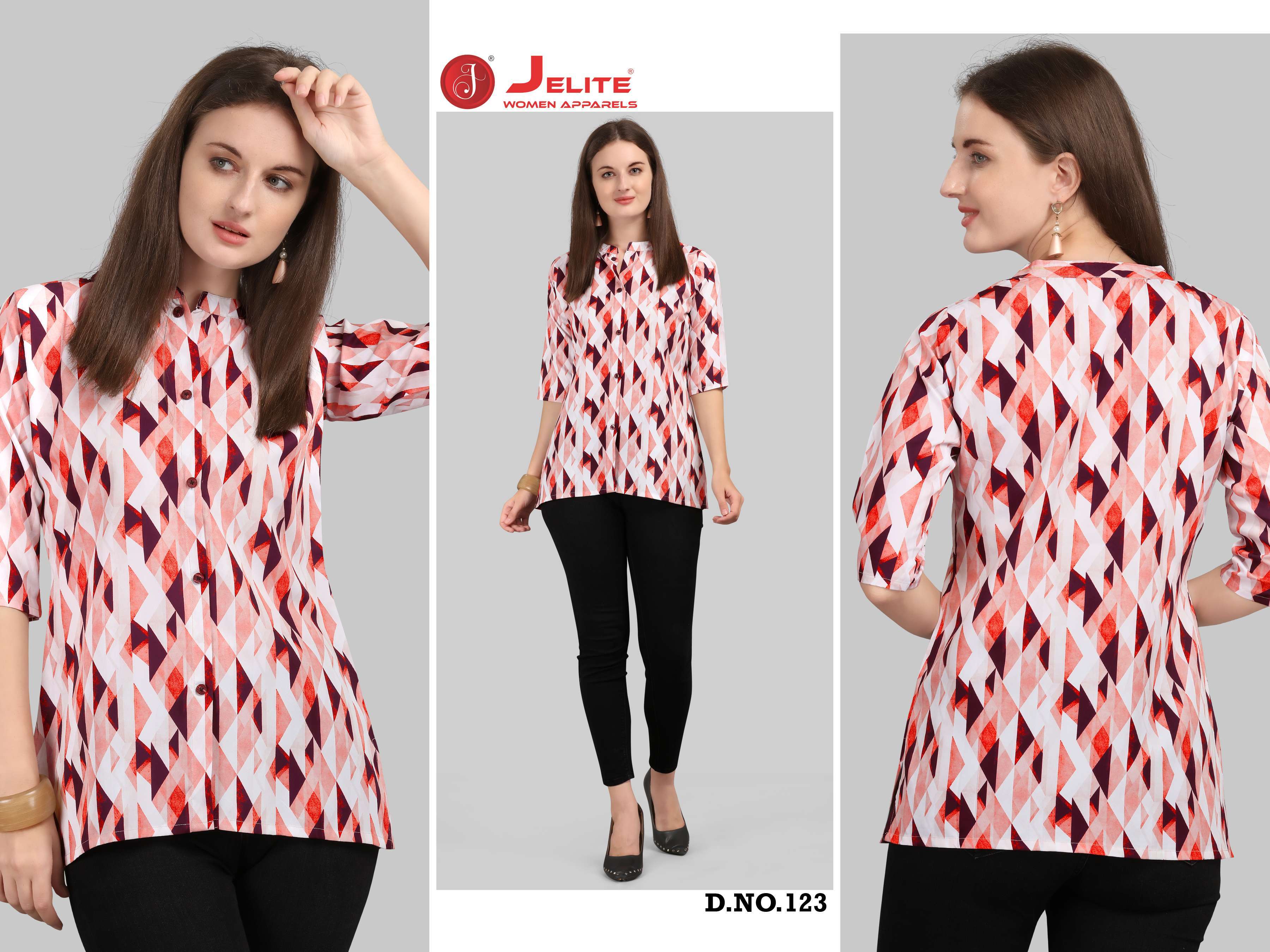 jelite tulip 4 series 117-124 Digital Printed Polyester Crepe tops