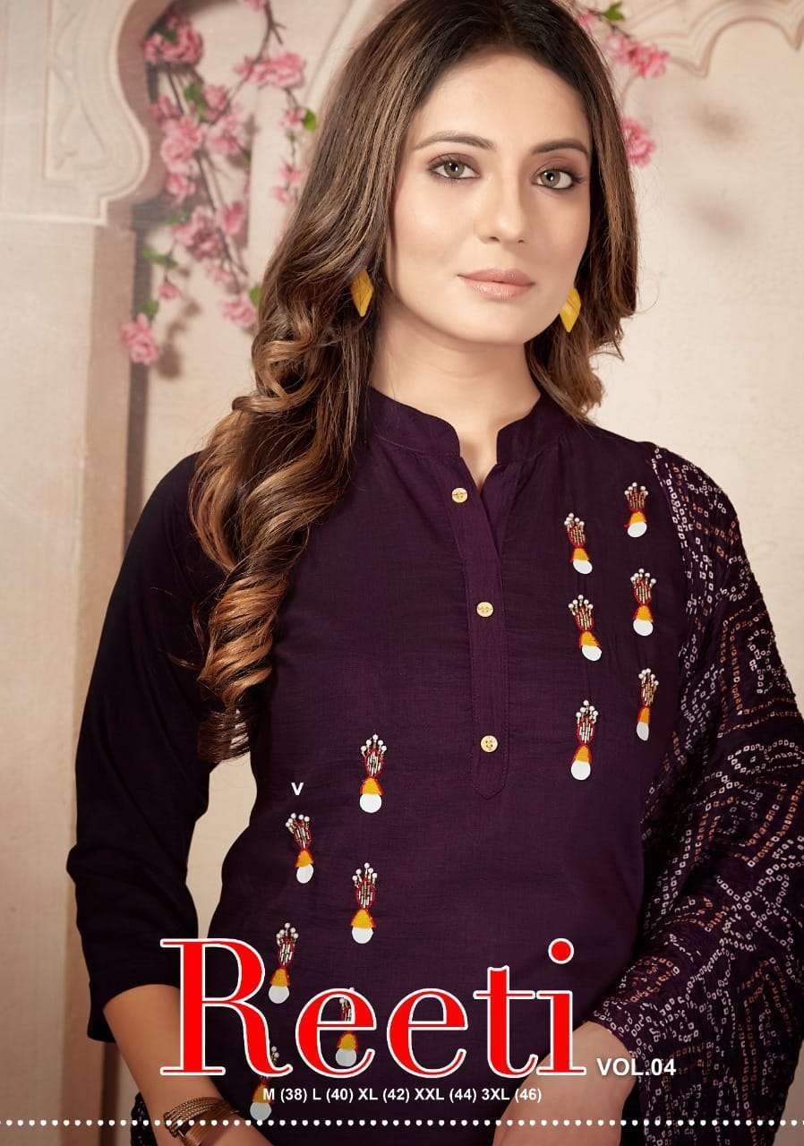 jhala impex reeti vol 4 series 1800-1806 muslin silk kurti with dupatta