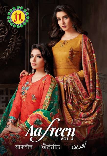 jt aafreen vol 4 series 4001-4008 Pure Cotton With Premium Work suit