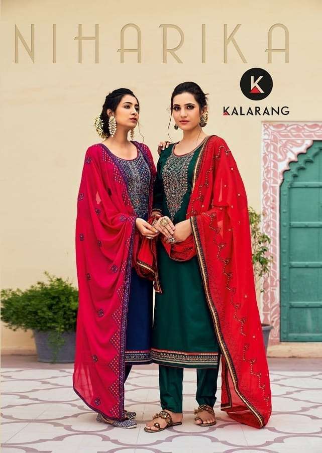 kalarang niharika series 3051-3054 jam silk cotton suit 