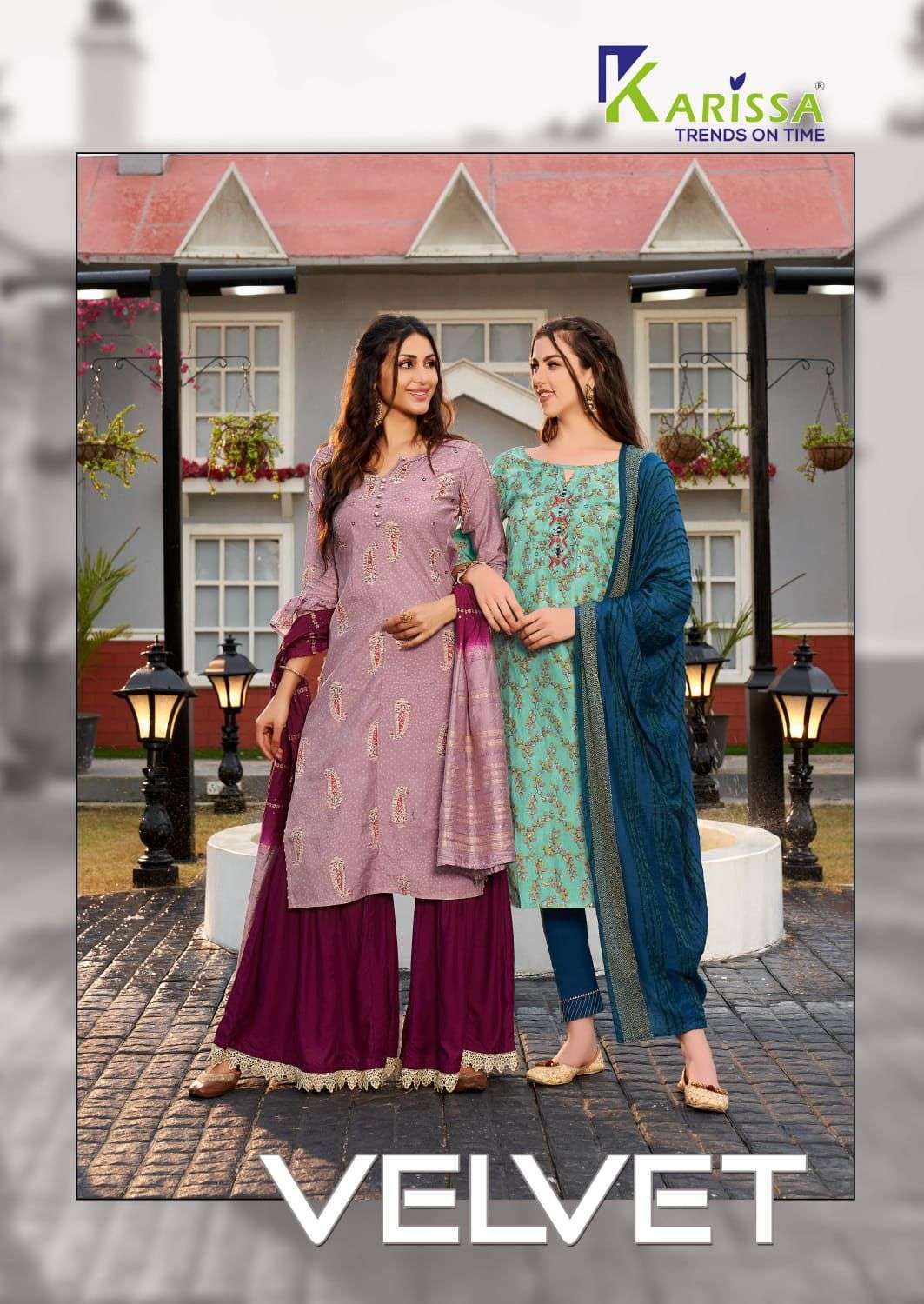 karissa velvet series 2001-2006 Premium Banarasi modal silk with foil print suit