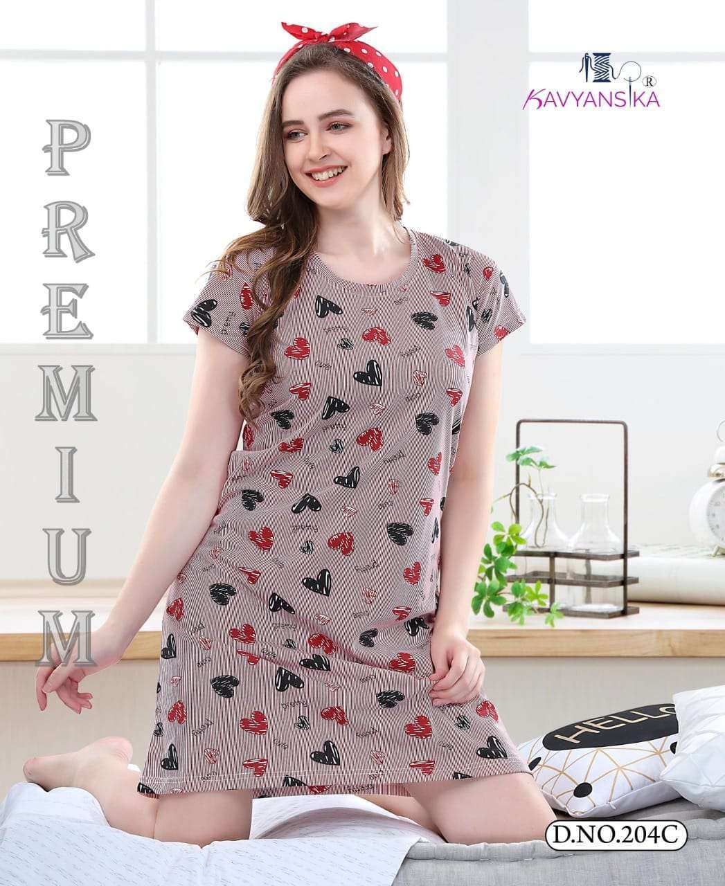 kavyansika vol 204 Cotton Hosiery night gown 