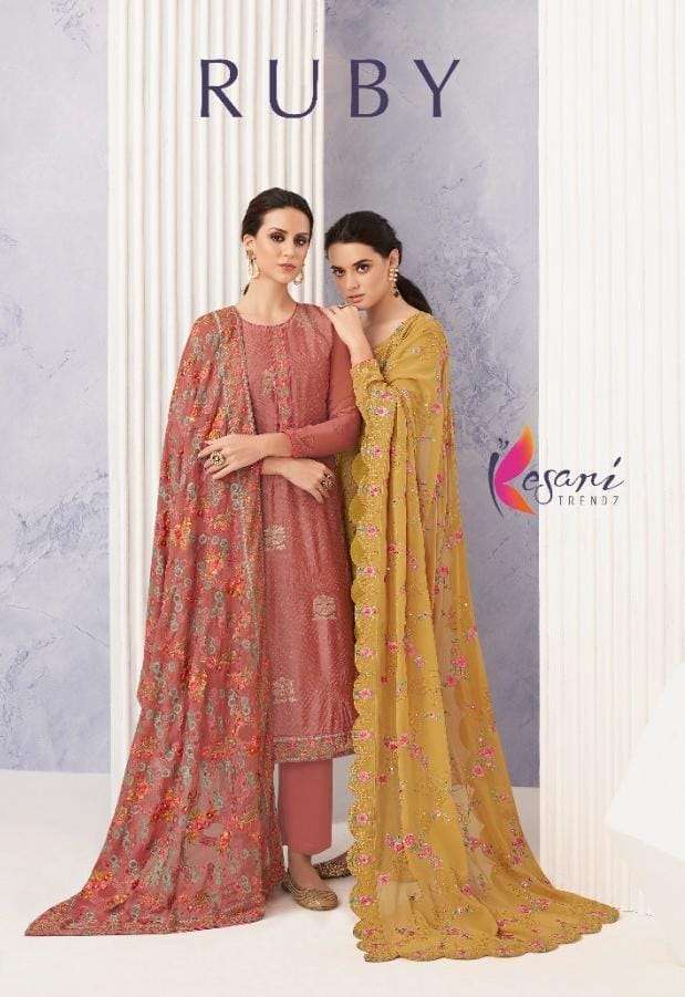 kesari trendz ruby series 7001-7005 heavy real georgette suit 