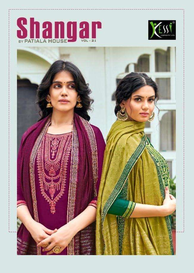 KESSI SHANGAR BY PATIYALA HOUSE VOL 21 JAM SILK DESIGNER SUITS WHOLESALER