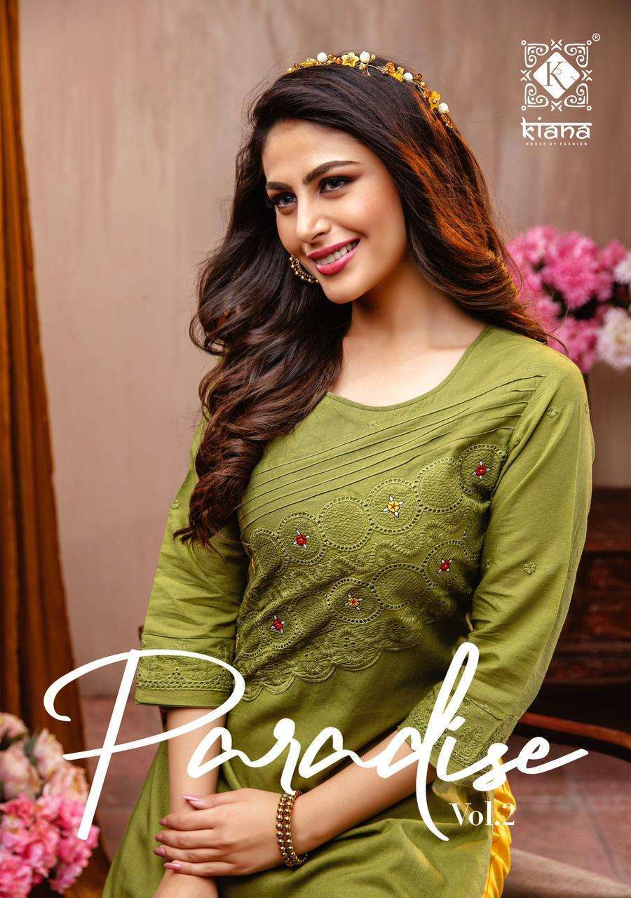 kiana paredise vol 2 series 201-208 Cotton shiffli work kurti