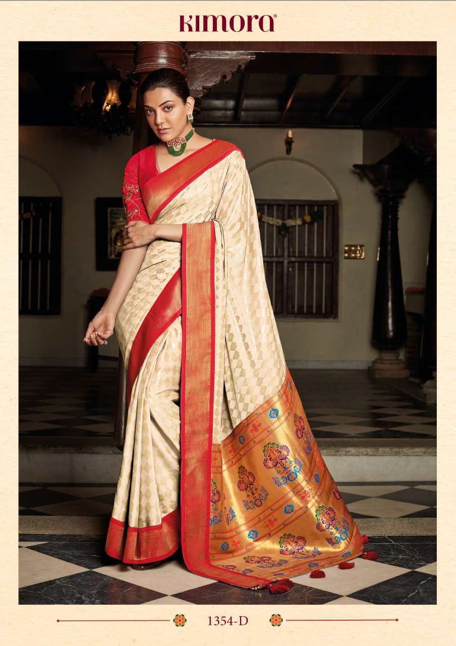 KIMORA SUNHERI 1354 COLORS ELEGANT LOOK SILK SARIS EXPORTS
