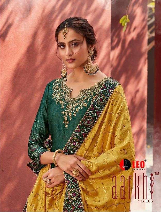 leo aarkhi vol 5 series 1901-1906 Jam Satin Digital Print With Embroiery suit 