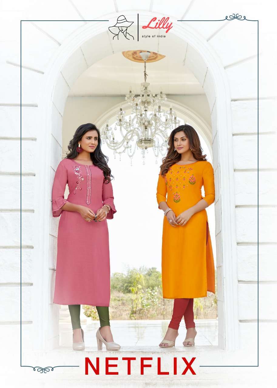 lilly netflix series 2001-2009 Heavy Italian Reyon With Fancy Hand Work kurti