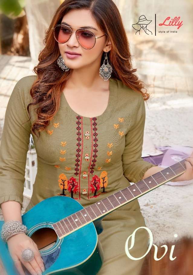 lilly ovi series 3001-3009 Heavy Rayon with handwork work tesla work kurti