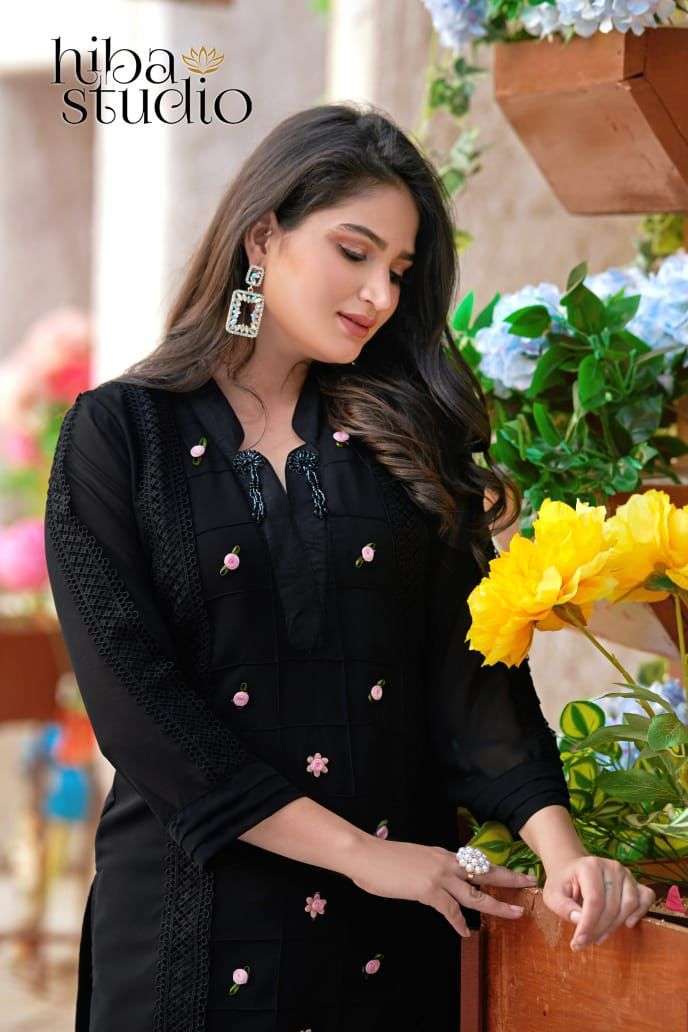 LPC 37 BY HIBA STUDIO GEORGETTE EXCLUSIVE TOP WITH COTTON PANT COLLECTION