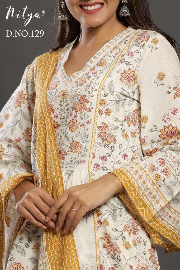 LT NITYA DESIGN 129 COTTON PRINTED STITCHED SALWAR SUITS COMBO SET