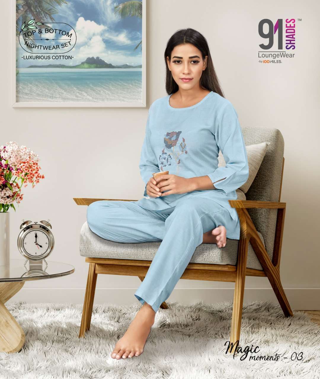 MAGIC MOMENTS BY 91SHADES COTTON LINEN LADIES NIGHT WEAR COLLECTION