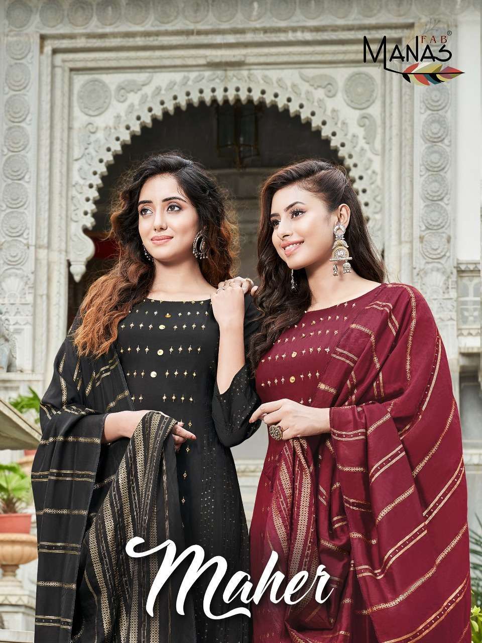 manas maher series 101-106 pure viscose jacquard