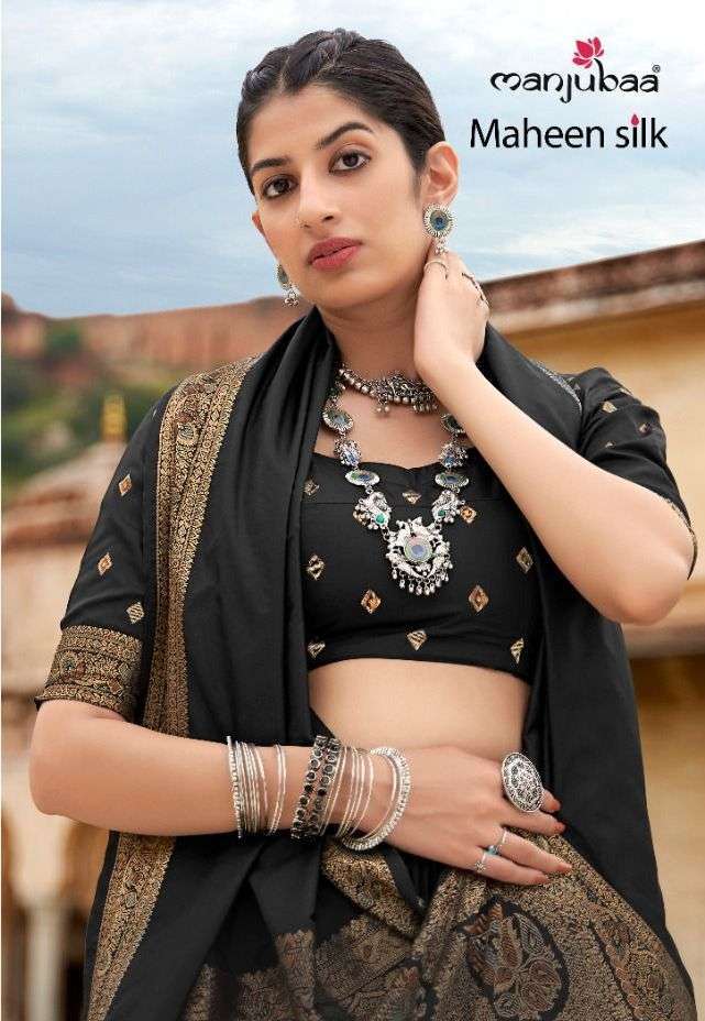 manjubaa maheen silk series 5201-5206 super soft banarasi silk saree
