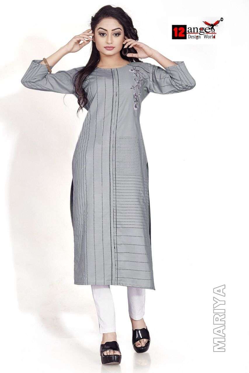 MARIYA BY 12 ANGEL SLUB FANCY DAILY WEAR LADIES KURTI