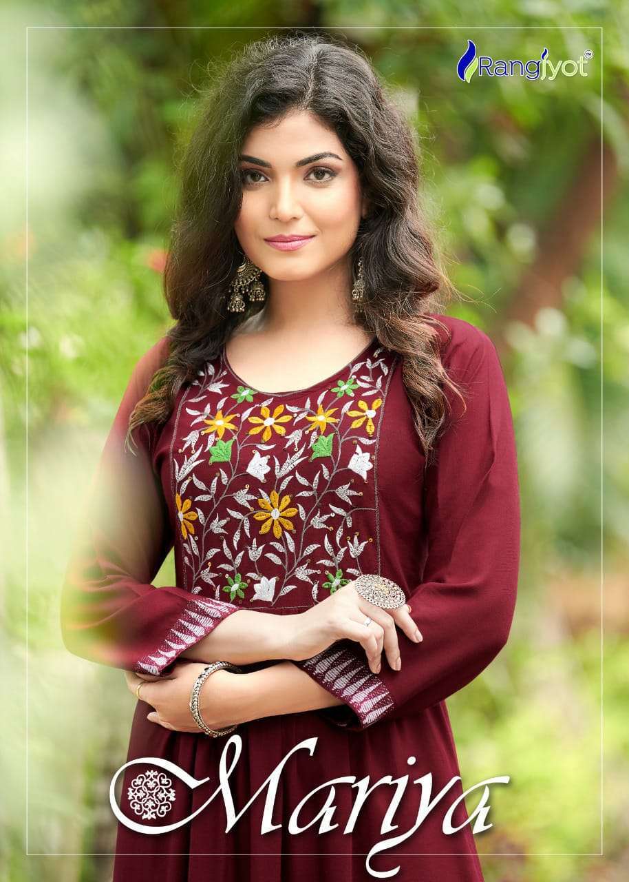 MARIYA VOL 1 BY RANGJYOT RAYON DESIGNER KURTI WITH BOTTOM SUPPLIER