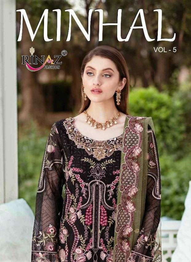 MINHAL VOL 5 BY RINAZ GEORGETTE WORK PAKISTANI SUITS WHOLESALER