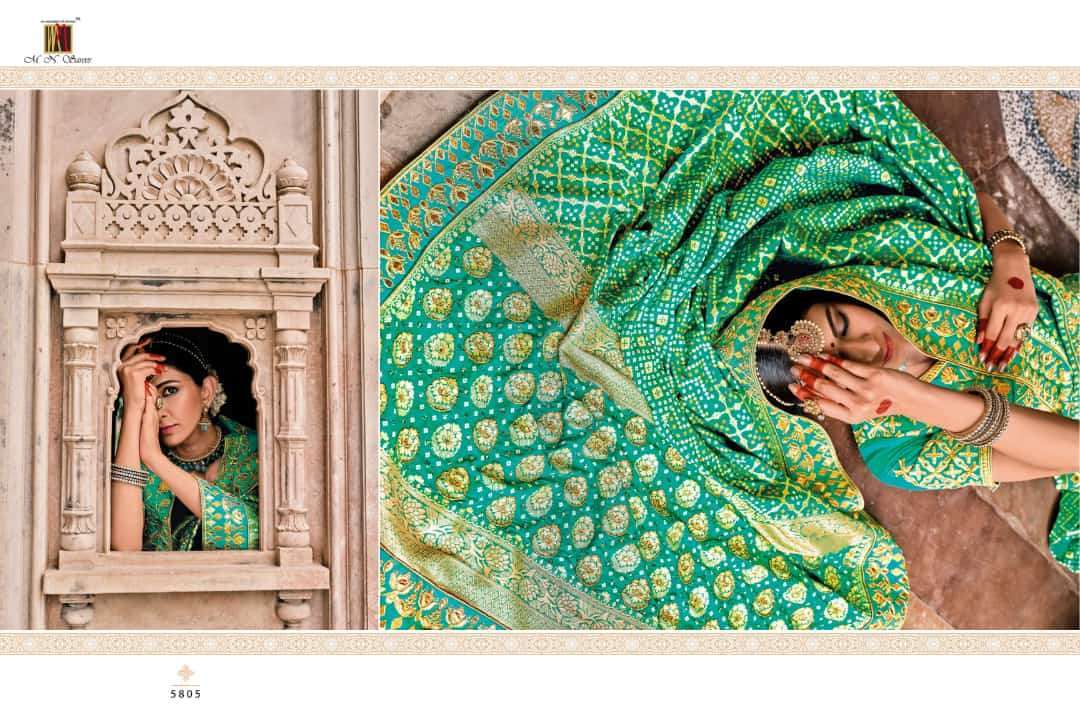 mn saree raj gharana series 5801-5819 bandhej patola pure silk saree