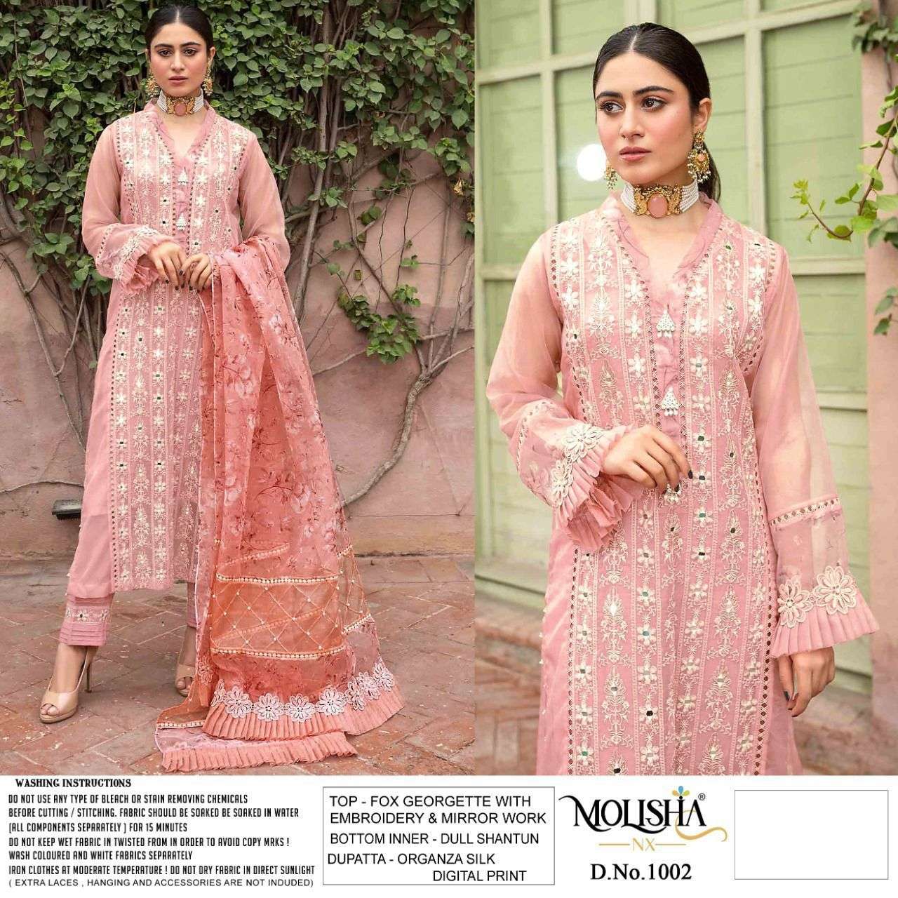 MOLISHA SEIRES 1002 DESIGNER FAUX GEORGETTE SUIT 