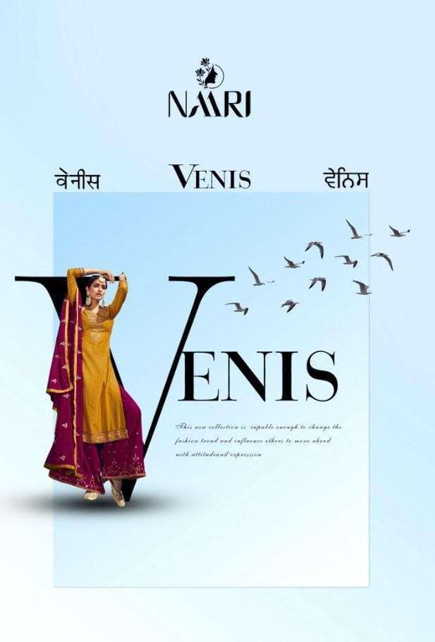naari venis series 2301-2306 Parampara silk with heavy embro Work suit