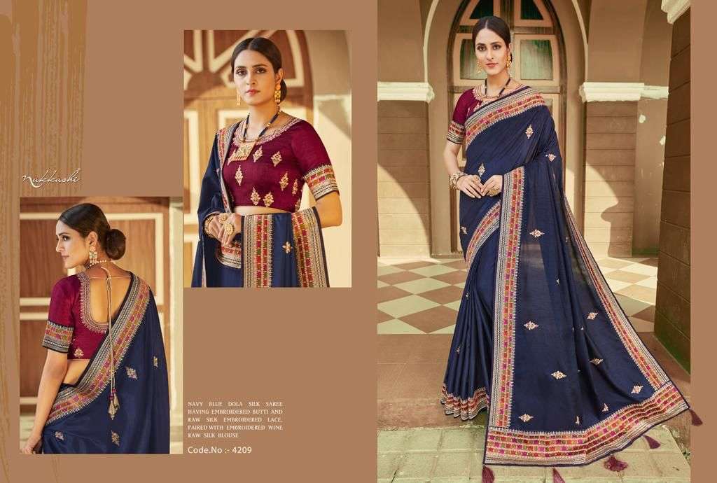 NAKKASHI KIMAYA BY NAIRA DOLA SILK EXCLUSIVE FANCY SAREE WHOLESALER