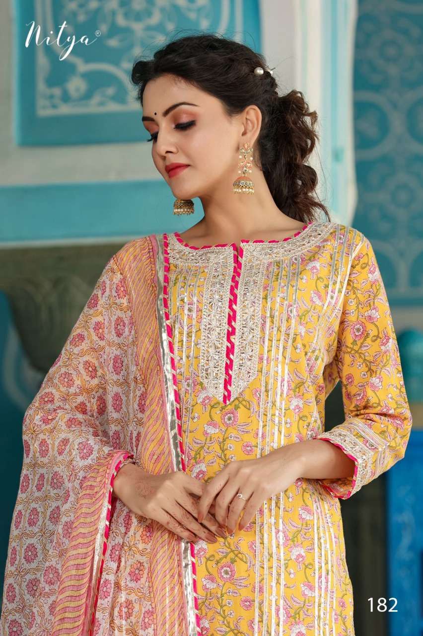 NITYA DESIGN 182 DESIGNER SET OF TOP SHARARA AND DUPATTA WITH POTLI BAG READYMADE COLLECTION