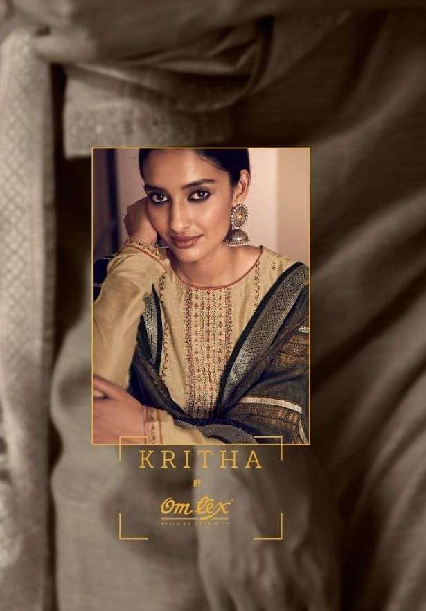 omtex kritha series 41-47 mulberry silk with embroidery suit