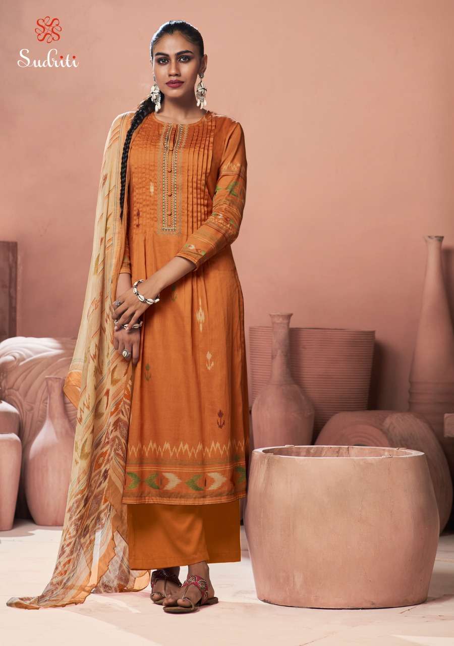 OSHIMA BY SUDRITI COTTON SATIN EMBROIDERY SUITS ONLINE SUPPLIER