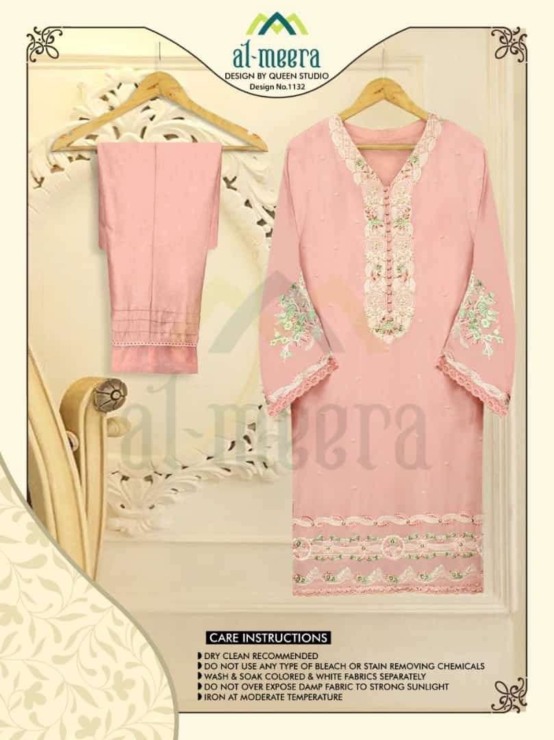 queen studio al meera 1132 georgette tunic with classy handwork 