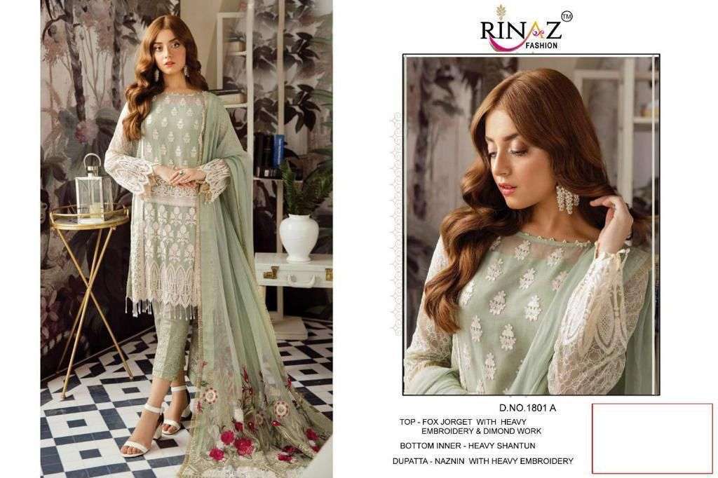 RINAZ FASHION 1801-A DESIGNER FAUX GEORGETTE SUIT 