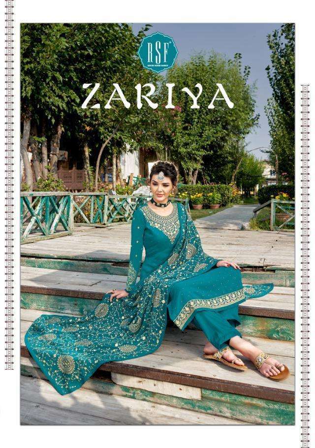 rsf zariya series 10401-10406 Pure Faux Gorgette with embroidery suit