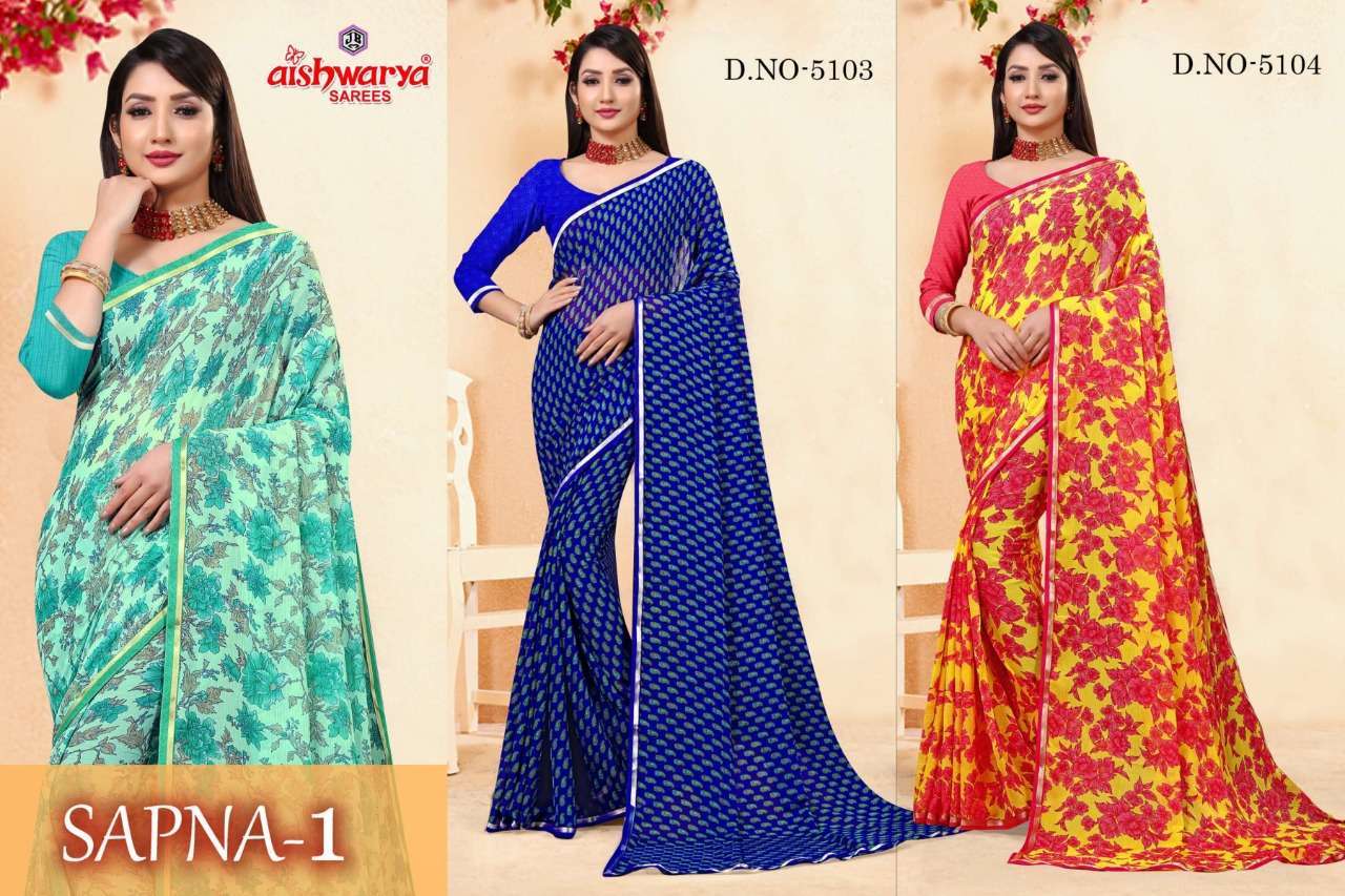 SAPNA VOL 1 BY AISHWARYA CHIFFON PRINTED DAILY WEAR SAREE