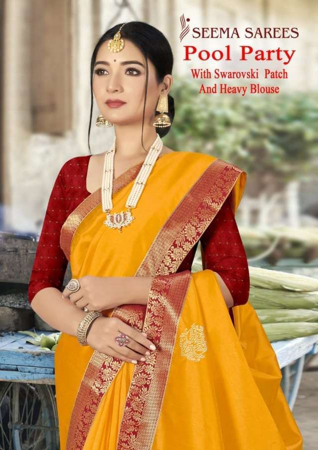 seema sarees pool party series 1001-1008 vichitra saree