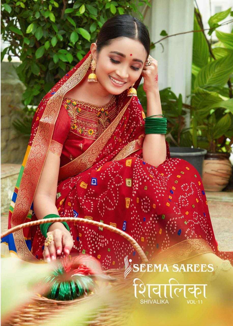 seema shivalika vol 11 series 1001-1010 heavy georgette saree
