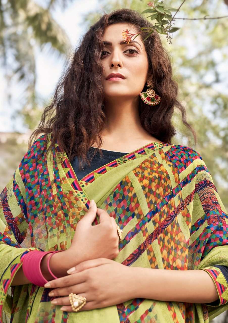 shangrila avantika series 40591-40602 georgette printed saree