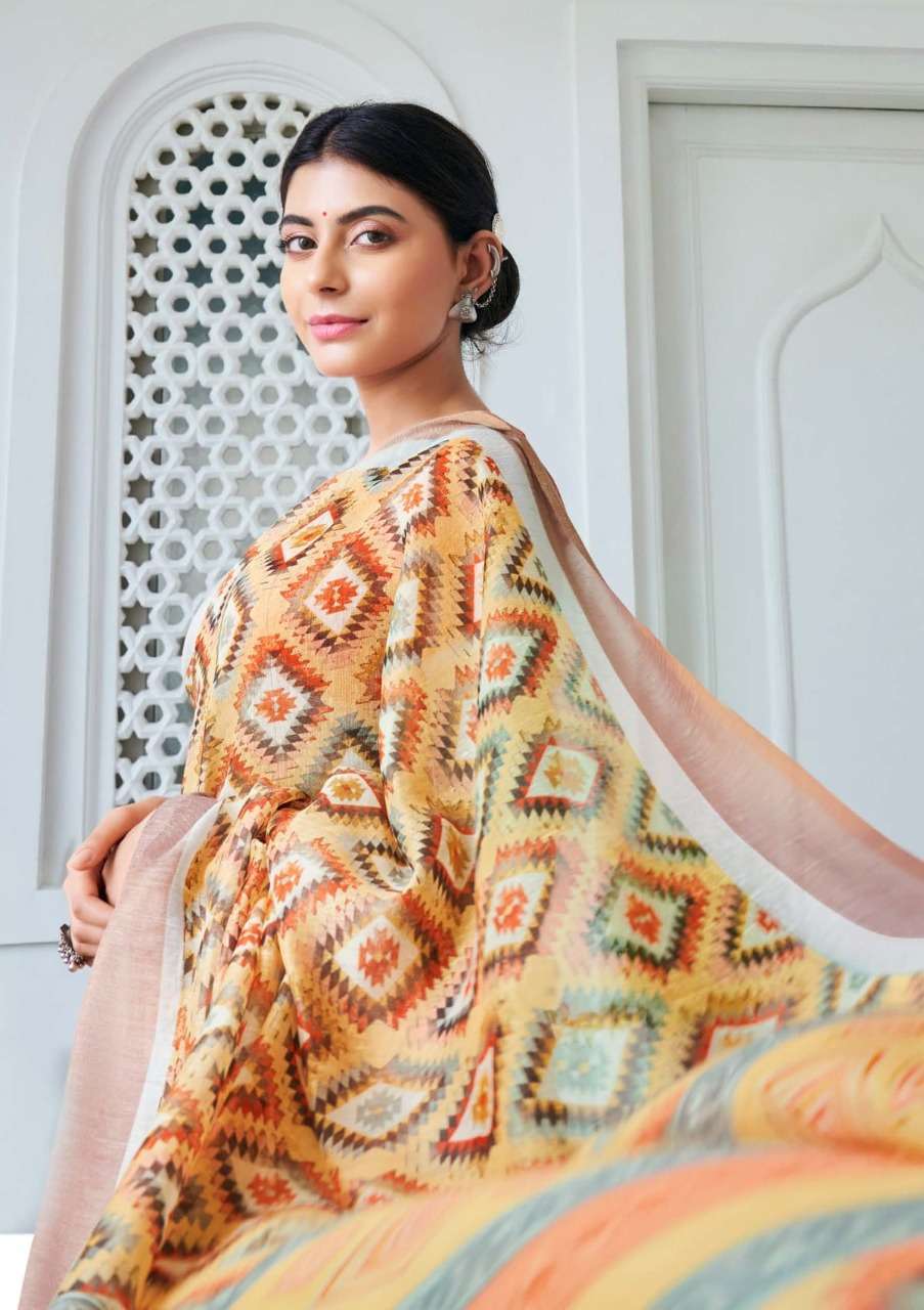 shangrila creation janasya series 5861-5872 soft zari cotton saree