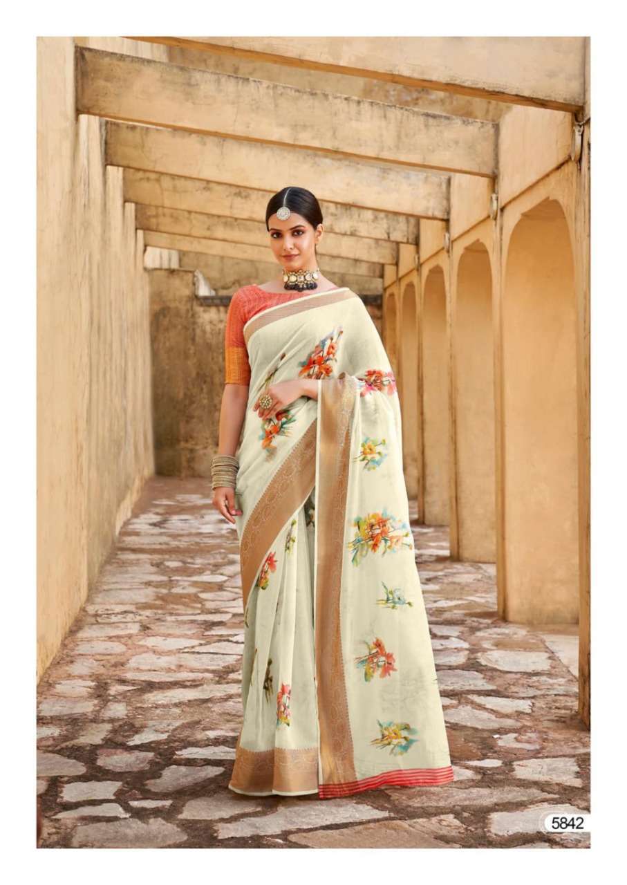 shangrila paree linen series 5831-5842 soft linen saree