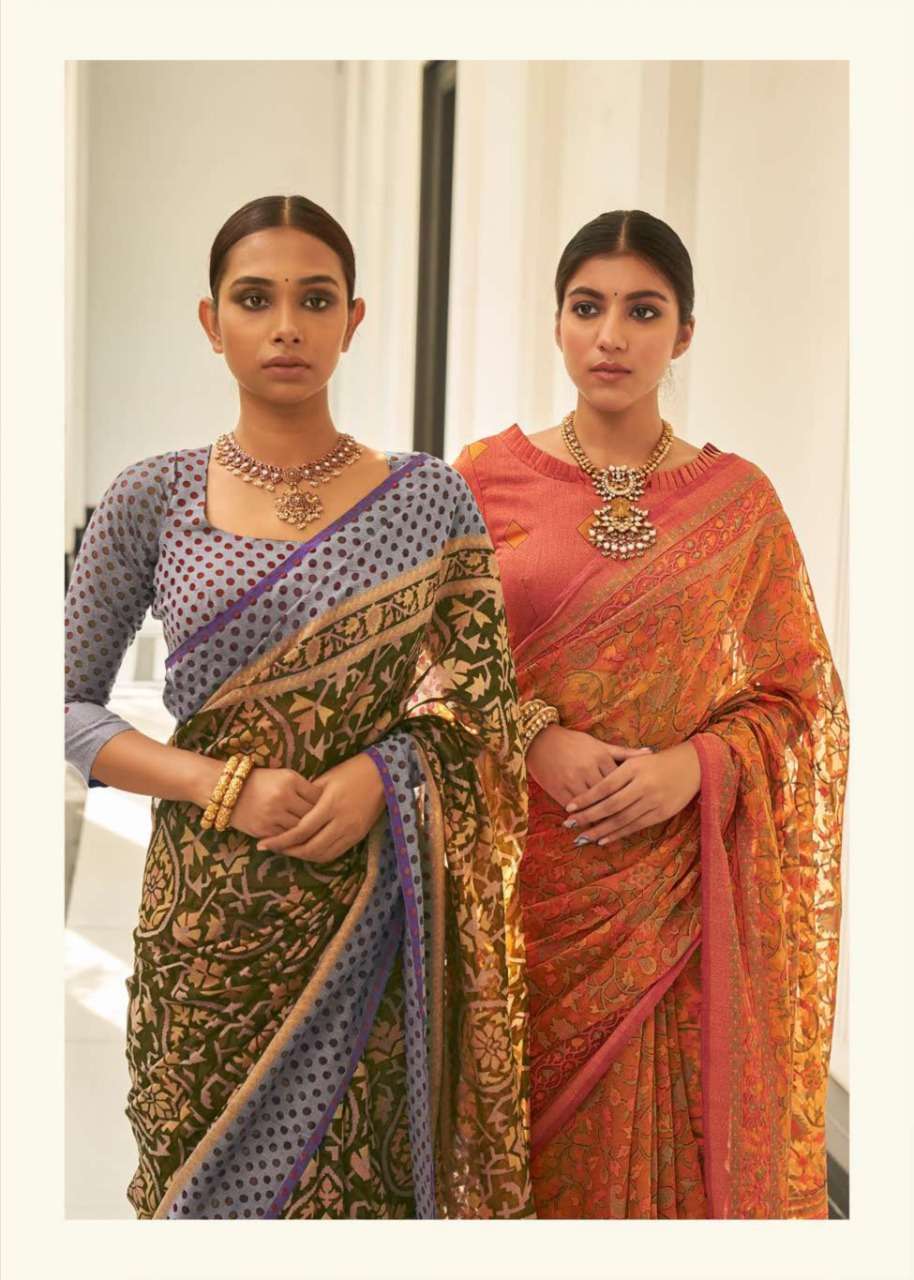 shangrila ravina series 5601-5712 organza brasso saree