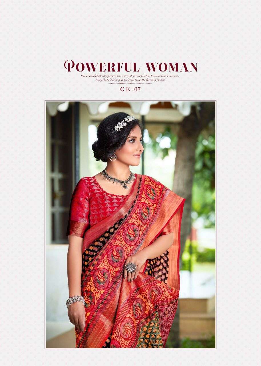 shvetambar creation golden eye series 01-09 organza brasso silk saree