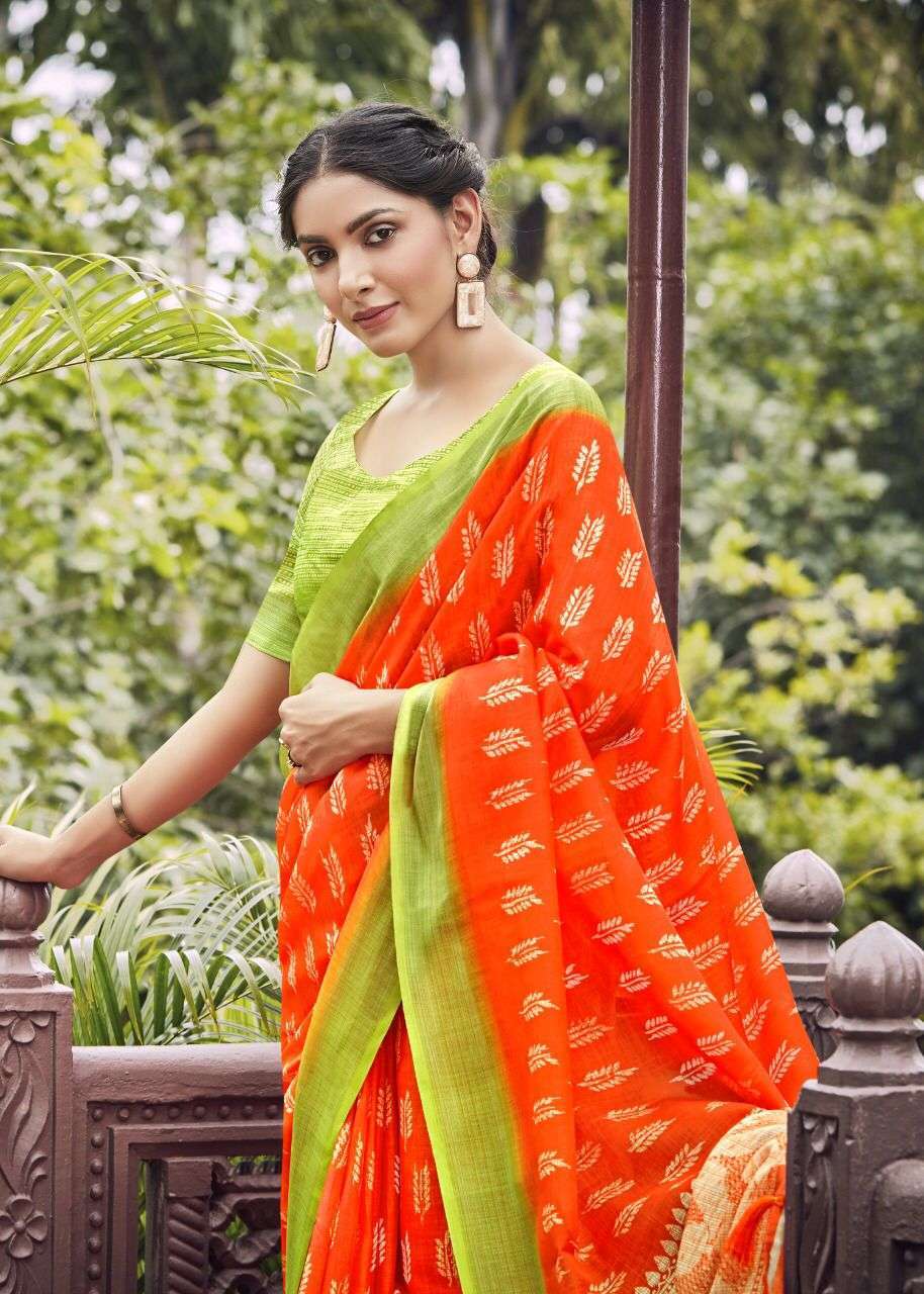 shvetambar tree shine series 01-12 pure linen saree
